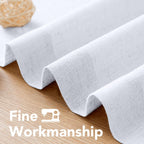 H.VERSAILTEX Living Room Linen Curtains Home Decorative Grommet Curtains Privacy Added Energy Saving Light Filtering Window Treatments Draperies for Bedroom, Bright White, 2 Panels, 52 x 72 - Inch
