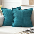 MIULEE Decorative Throw Pillow Covers for Couch 18x18 Inch Teal Blue 2 Pack