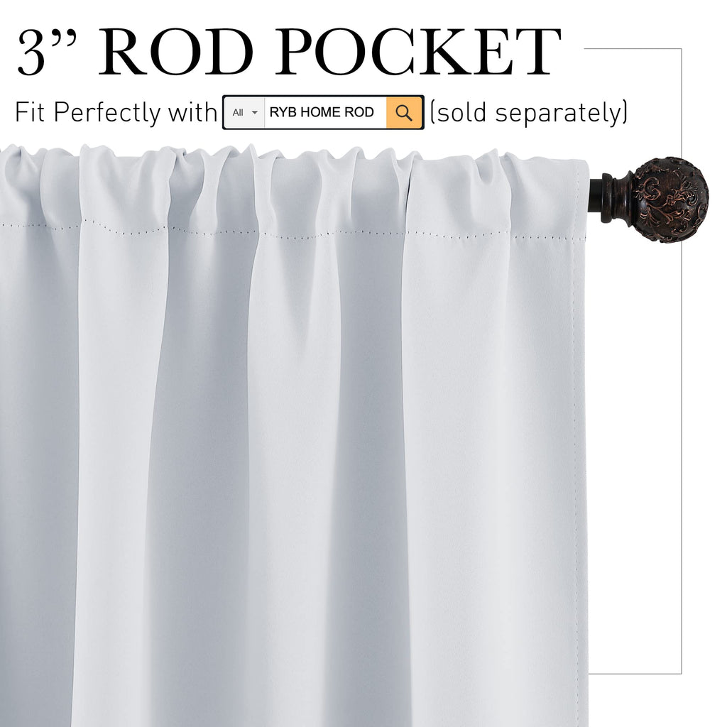 RYB HOME Cafe Curtains 24 inch Length, RV Camper Window Curtains