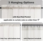 Chyhomenyc Ivory Sheer Curtains 54 Inch Length 2 Panels for Kitchen, Light Filtering Voile Rod Pocket Curtains Drapes for Living Room Bedroom Small Windows, 42Wx54L inches