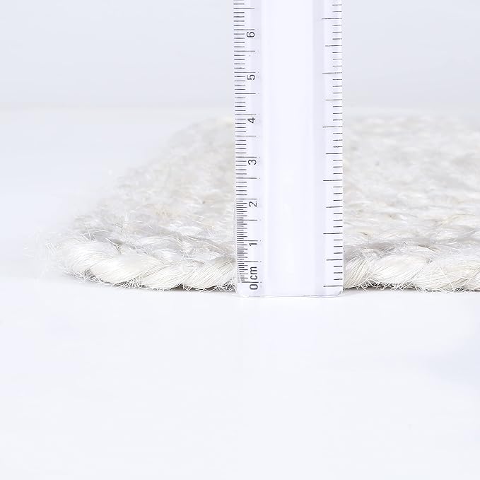 Hausattire Hand Woven Jute Braided Area Rug, 10’x14’ – Off White, Reversible Boho Rugs for Kitchen, Living Room, Bedroom I Farmhouse Decorative Floor Rug, 120x168 Inches
