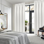 DWCN Blackout Curtains Thermal Insulated, Energy Saving & Noise Reducing Bedroom and Living Room Curtains, Ivory, W 38x L 84 Inch, Set of 2 Rod Pocket Curtain Panels