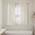 Nanspring Linen Curtains 63 Inch Length 2 Panels Set for Cafe Kitchen Cream Thermal Insulated Drapes with Back Tab Light Filtering Boho Farmhouse Curtain for Bedroom Living Room 40x63 Inch Natural