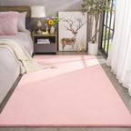 Amearea Modern Area Rugs for Bedroom Living Room, 4x6 Feet Pink Thickened Memory Foam Rug, Fluffy Indoor Washable Rugs Non Slip Minimalist Carpet for Kids Boys Girls Dorm Nursery Room Decor