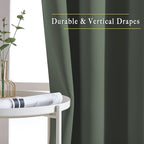 NICETOWN Room Darkening Curtains for Room Divider, Grommet Thermal Curtains Light & Sound Reducing Window Treatments for Sliding Glass Door, W66 x L118, Dark Mallard, 2 Panels