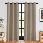 NICETOWN Blackout Curtains for Bedroom, Taupe, 42 W by 80 L, Set of 2, Thermal Insulated Curtains & Drapes with Grommet Top for Living Room, Privacy Window Treatment Draperies