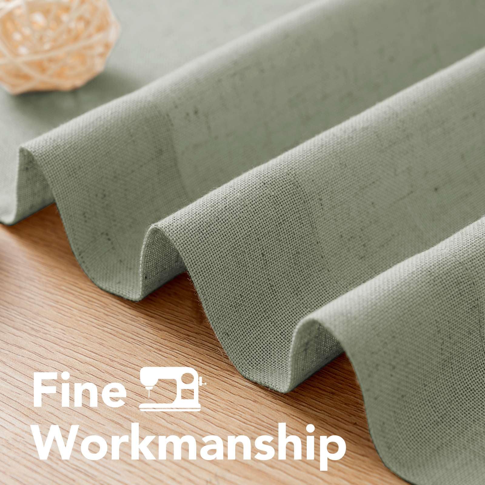 H.VERSAILTEX Living Room Linen Curtains Nickel Grommet Curtains Energy Saving Light Filtering Window Treatments Panels for Bedroom, Sea Grass, 2 Panels, 52 x 108 - Inch