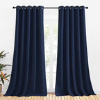 NICETOWN Blackout Draperies Curtains, All Season Thermal Insulated Solid Grommet Top Blackout Curtains/Drapes for Kid's Room (Navy, 1 Pair, 70 x 95 inches)