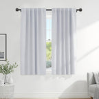 PONY DANCE Blackout Curtains Thermal Insulated Window Treatment Panels Room Darkening Blackout Drapes for Living Room Back Tab/Rod Pocket Bedroom Draperies (2 Panels, Greyish White, 52x63 Inch)