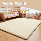 yulidayang 5x8 Shag Area Rug for Bedroom,Ivory Fluffy Rugs for Living Room