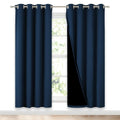 NICETOWN Moroccan Blue Full Shade Curtain Panels, Pair of Energy Smart & Noise Blocking Out Blackout Drapes for Dining Room Window, Thermal Insulated Guest Room Lined Window Dressing(52 x 72 inch)