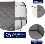 PureFit Reversible Quilted Sofa Cover, Water Resistant Slipcover Furniture Protector, Washable Couch Cover with Non Slip and Elastic Straps for Kids, Dogs, Pets (4 Seater Sofa, Gray/Ivory)