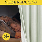 NICETOWN Cold Reducing Full Blackout Sage Green Linen Curtains 108 inches Length with Thermal Insulated Liners, 2 Panels, 52 inches W, Farmhouse Style Keep Warm Large Window Draperies for Hall