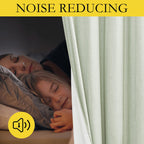 NICETOWN 100% Absolutely Blackout Linen Curtains with Thermal Insulated White Liner, Sage Green, W52, 2 Pieces, Noise Reducing Textured Linen Look Curtains for Windows 92 inch Length for Classroom
