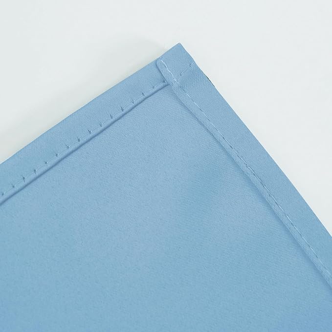 LEMOMO Sky Blue Blackout Curtains/42 x 63 Inch Length Kids Curtains/Set of 2 Panels Grommet Bedroom Curtains for Living Room