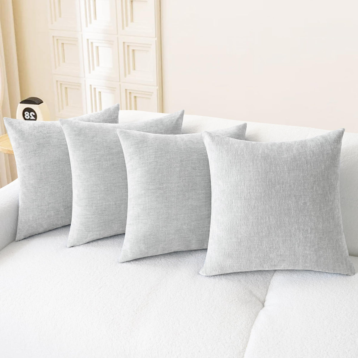CaliTime Decorative Couch Throw Pillow Covers 18 X 18 Inches Baby Blue