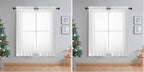 OWENIE Sheer White Curtains Living Room 54 inches Long, Rod Pocket Curtain Sheers Bedroom, Light Filtering Voile Panels Drapes Small Window Treatments 2 Panels, 42" W x 54" L, White (Pack of 2)