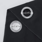 LEMOMO Black Thermal Blackout Curtains/52 x 45 Inch/Set of 2 Panels Room Darkening Curtains
