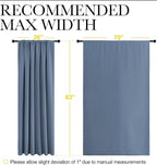 NICETOWN Blackout Curtains for Bedroom, Blackout Curtain Panels, Window Treatment Energy Saving Thermal Insulated Solid Rod Pocket Blackout Drapes/Draperies (Stone Blue, 1 Pair, 70 by 63-inch)
