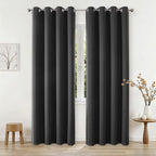 Joydeco 84Inch Blackout Curtains for Bedroom, Black Out Curtains 84 inch Long, Thermal Insulated Long Drapes 2 Panels Set, Room Darkening Grommet Grey Curtains for Living Room, Cortinas para Sala