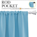 NICETOWN Kitchen Curtains, Short Blackout Curtains & Drapes, Home Decoration Privacy Thermal Insulated Curtains for Unicorn Theam Room (Teal Blue, 34" Wide, 45" Long, 2 PCs)