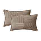 MIULEE Decorative Lumbar Throw Pillow Covers 12x20 Inch Light Brown 2 Pack
