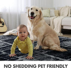 8x10 Ft Extra Large Shag Rugs for Living Room, Tie Dyed Ultra Soft Fluffy Furry Area Rugs for Bedroom Indoor Floor, Aesthetic Carpet for Kids Home Decor (Grey)