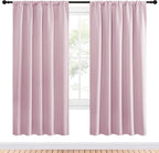 NICETOWN Blackout Curtains for Girls Room - Nursery Essential Thermal Insulated Solid Rod Pocket Top Blackout Drapes (Lavender Pink, 1 Pair, 52 x 72 Inch)
