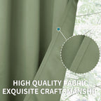 BGment Short Curtains for Small Window 54 Inch Long - Grass Green 2 Panels