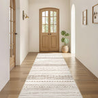 Nakagishi Boho 2x6 Runner Rug Machine Washable Rugs Non Slip Brown
