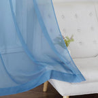 NICETOWN Voile Sheer Stone Blue Curtains 84 Inches Long, Grommet Airy & Lightweight Window Treatment Translucent Elegant Drapes for Living Room/Bedroom, W54 x L84, 2 Panels