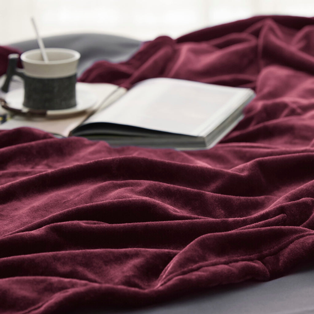 Bedsure GentleSoft Fleece Blanket Twin Size Red - 300GSM Lightweight Plush Fuzzy Cozy Soft Warm Blanket for Bed, Sofa, Couch, Travel, Camping, 60x80 inches