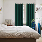 BGment Green Blackout Curtains 72 Inch Length 2 Panels Set, Grommet Thermal Insulated Room Darkening Curtains for Bedroom, Each 46 x 72 Inch