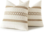 MIULEE Set of 2 Neutral Boho Decorative Pillow Covers 18x18 Inch Farmhouse Rustic Couch Throw Pillows Modern Spring Cotton Cushion Covers Retro Cute Macrame Woven Home Decor for Bed Sofa Chair