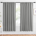NICETOWN 2 Panels Blackout Curtains, Rod Pocket Window Curtains Room Darkning Drapes for Bedroom/Living Room, Thermal Insulated Solid Draperies for Home Office/Study, 62 by 72-Inch, Silver Grey
