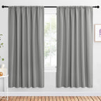 NICETOWN 2 Panels Blackout Curtains, Rod Pocket Window Curtains Room Darkning Drapes for Bedroom/Living Room, Thermal Insulated Solid Draperies for Home Office/Study, 62 by 72-Inch, Silver Grey