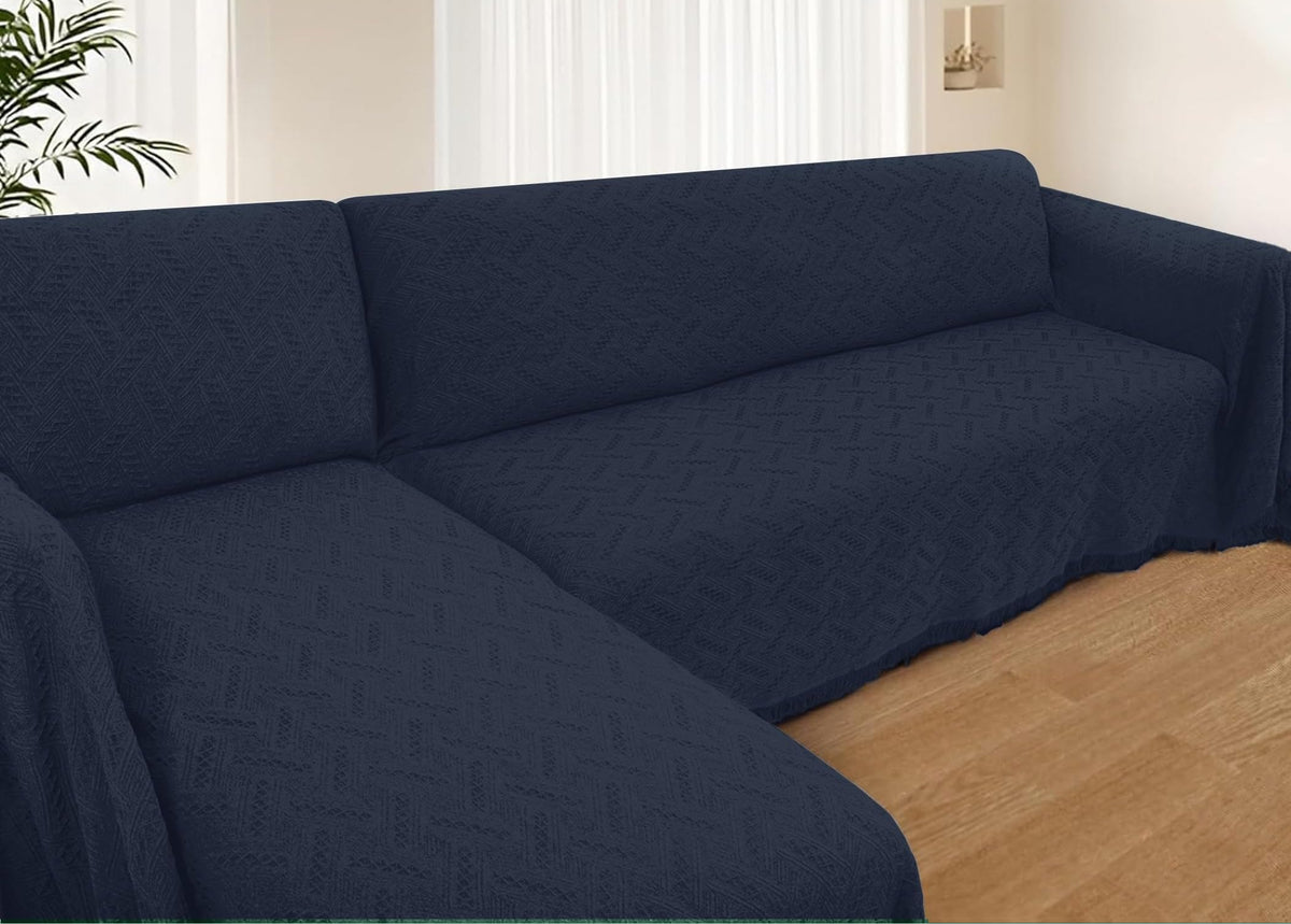 HOMERILLA 2 Piece Sectional Couch Cover for L Shape Sofa Chocolate XXXL