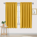 DWCN Blackout Curtains for Bedroom – Rod Pocket Thermal Insulated Noise Reducing Noise Reducing Drapes for Living Room, W 60 x L 63 Inch, 2 Panels, Yellow