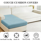 Disayu Sofa Covers Couch Covers for Sofa Pet Friendly Couch Cushion Covers Universal Sofa Covers Washable Stretch Slipcovers for Sectional Sofa (Texture Sea Blue,Chaise Cover)