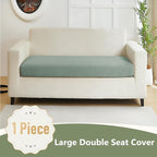 Couch Cushion Covers for Sofa Couch Covers Wear-Resistant Universal Sofa Cover Washable Stretch for Sectional Slipcovers (Texture-Green,Large Double Seat Cover)