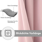 MIULEE Light Pink Blackout Bedroom Curtains Drapes 84 Inch Long 52"x84"