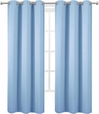 LEMOMO Sky Blue Thermal Blackout Curtains/42 x 95 Inch/Set of 2 Panels Room Darkening Curtains for Bedroom
