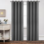 Joydeco Grey Blackout Curtains for Bedroom 95 Inch 2 Panels with Grommet