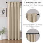 CUCRAF Light Beige Blackout Curtains 96 inch Length 2 Panels Set, Rod Pocket Room Darkening Drapes for Bedroom Living Room, Insulated Thermal Light Blocking Window Curtain (W52 x L96 Inch)