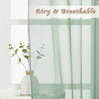 NICETOWN Sage Green Sheer Curtains 72 inches Long, Grommet Light Filtering Window Treatments Airy & Breathable Soft Drapes for Kids Room/Bedroom, W54 x L72, 2 Panels