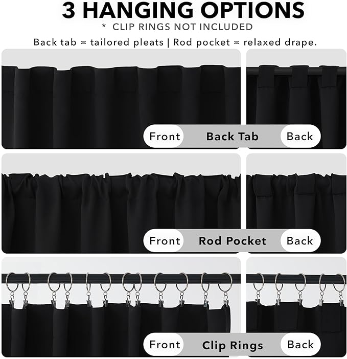 Deconovo Blackout Curtains for Bedroom 108 Inches Long