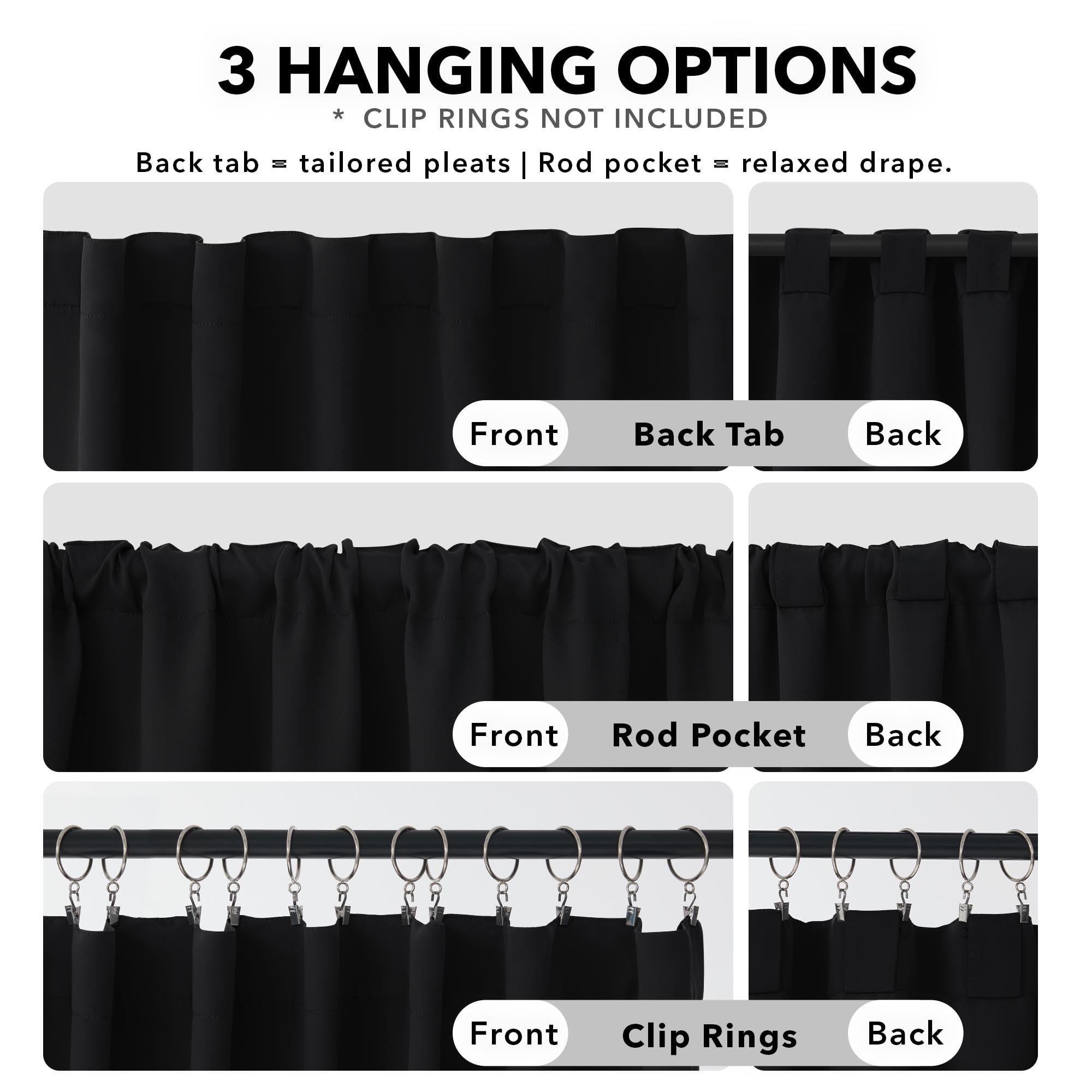Deconovo Blackout Curtains for Bedroom 108 Inches Long