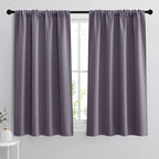 RYB HOME Blackout Curtains for Bedroom - Thermal Insulating Privacy Window Curtains for Kids Nursey Dining Bathroom Home Office Decor, Width 42 x Length 45 inches, Greyish Purple, 2 Panels