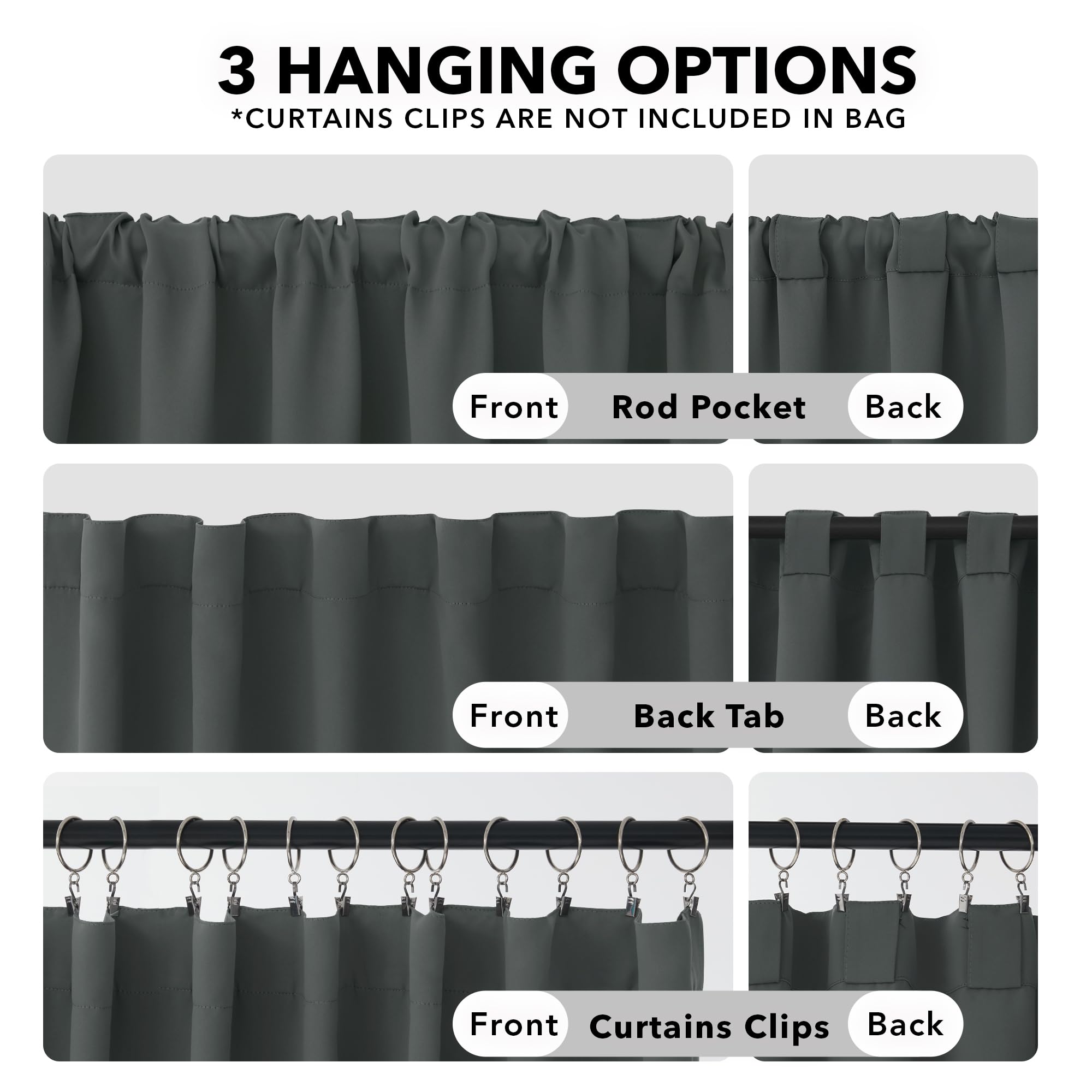 Deconovo Blackout Curtains for Bedroom, Living Room Curtains 84 Inches Long