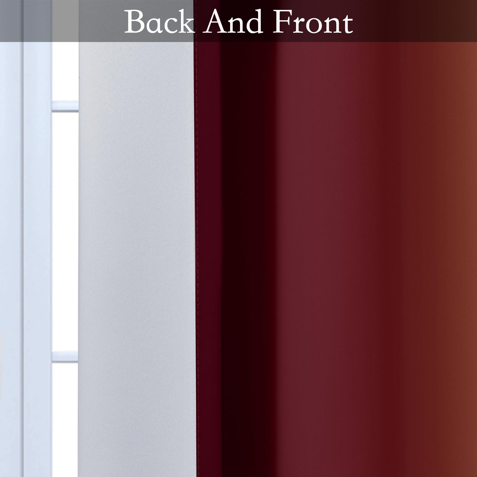 SimpleHome Ombre Curtains Red to Grey White for Living Room 52Wx84L